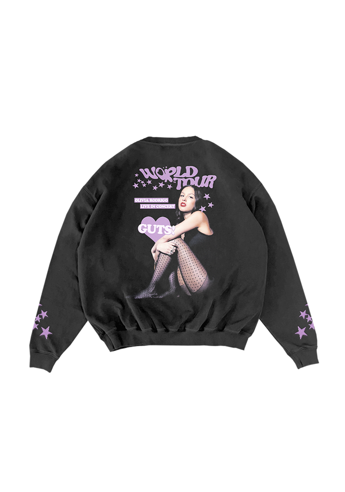 GUTS world tour crewneck pullover in black - Olivia Rodrigo GUTS world tour crewneck pullover in black - Olivia Rodrigo