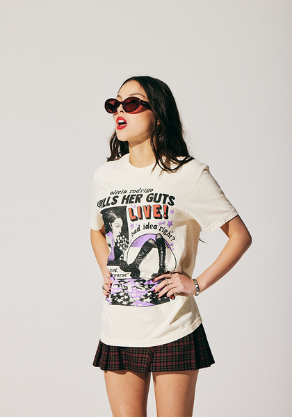 Or Spills Her Guts Live T Shirt In Ivory Olivia Rodrigo Official Store