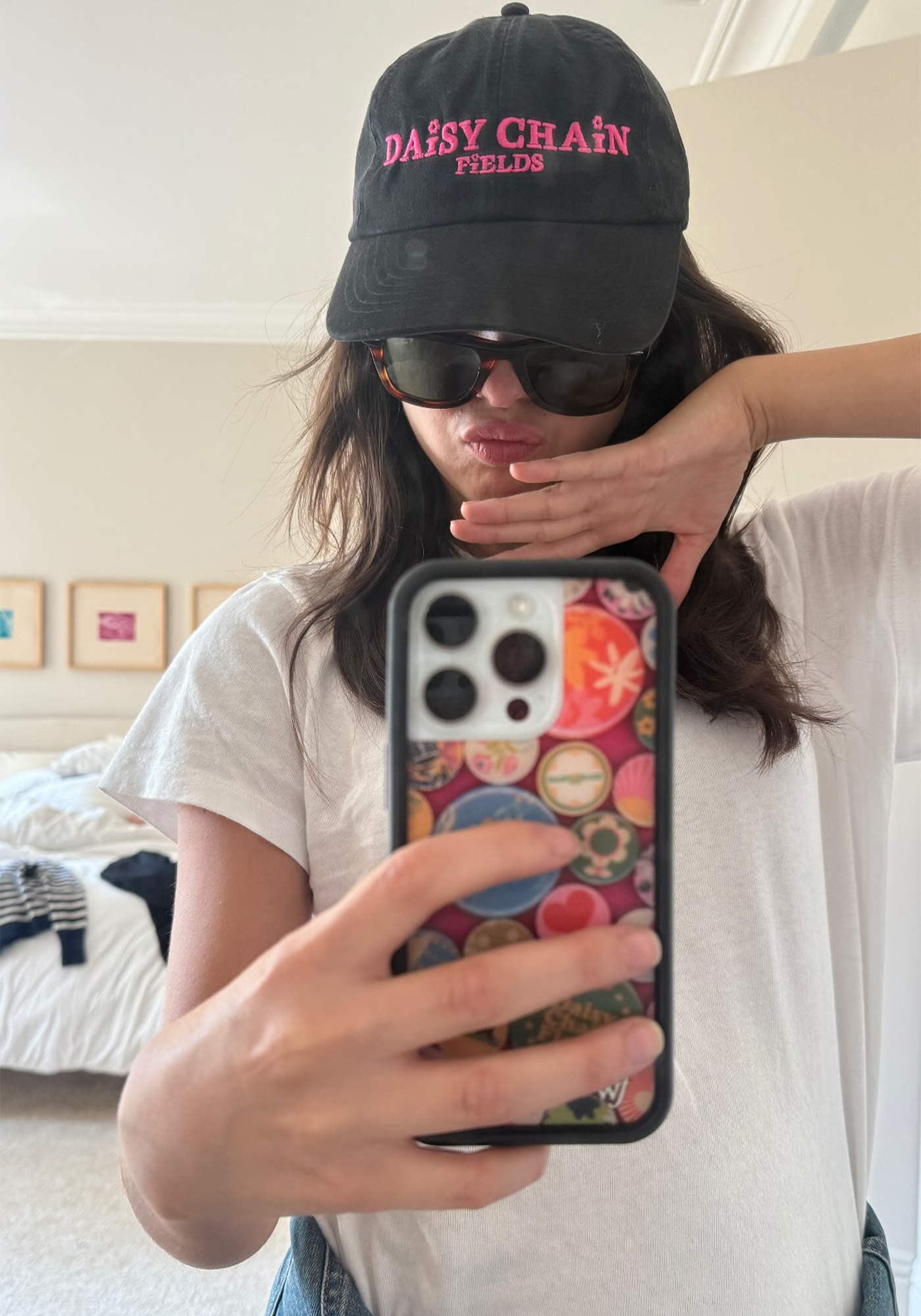 olivia in Daisy Chain Dad Hat