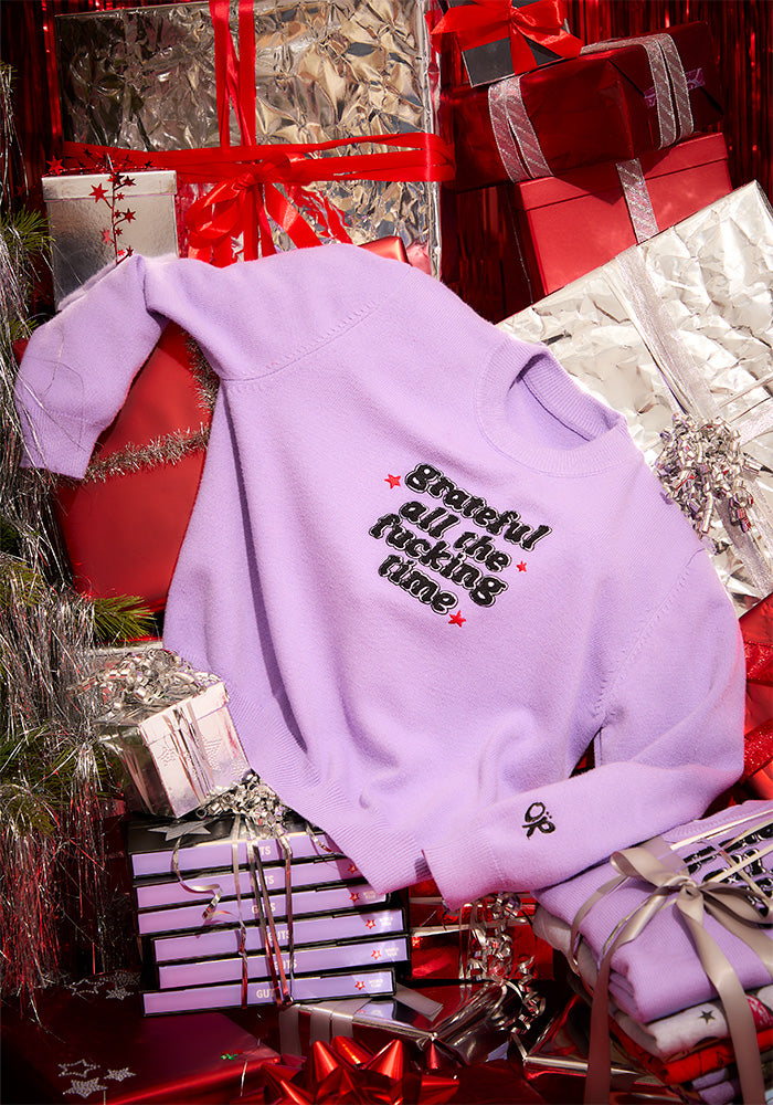 grateful all the fucking time knit sweater