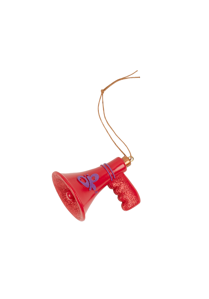 olivia's megaphone ornament front