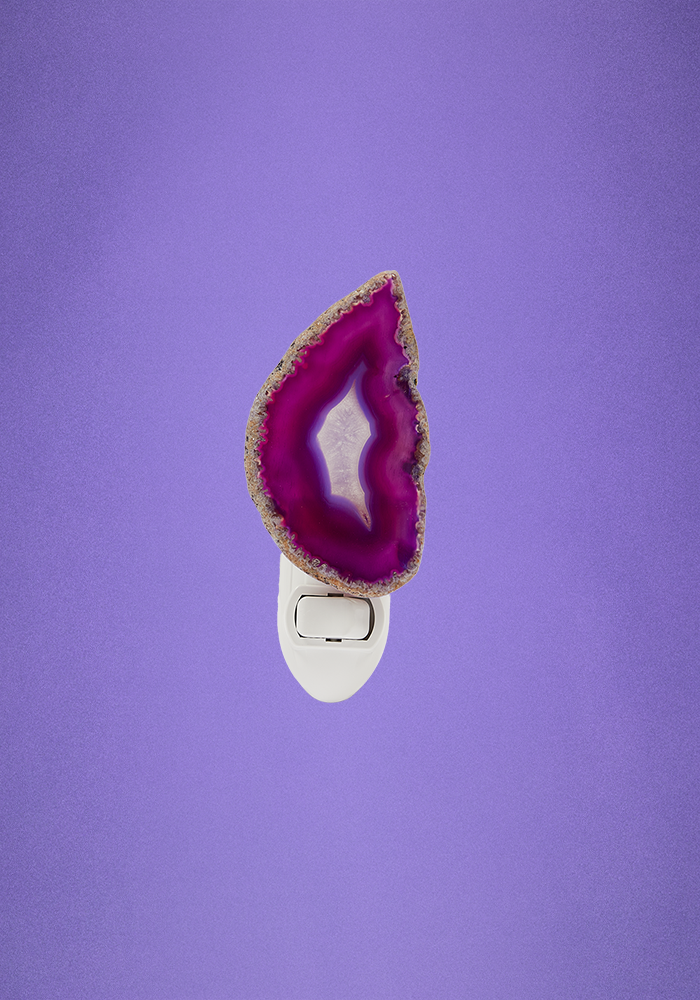 purple agate night light front