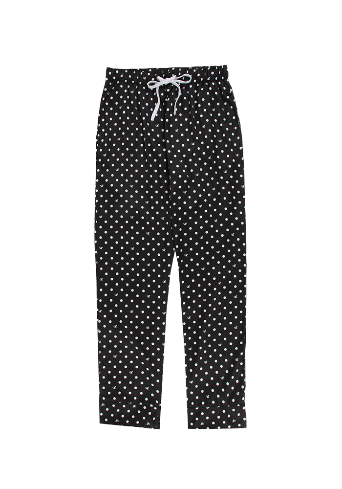black polka dot OR pajama + sleepmask set bottom