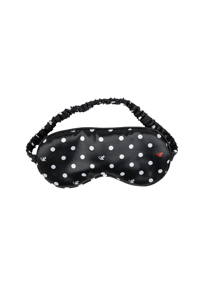black polka dot OR pajama + sleepmask set mask