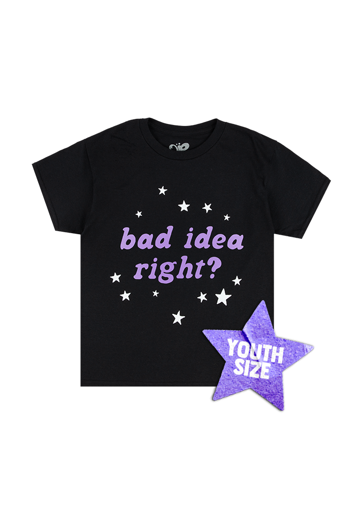 youth bad idea right? black tee