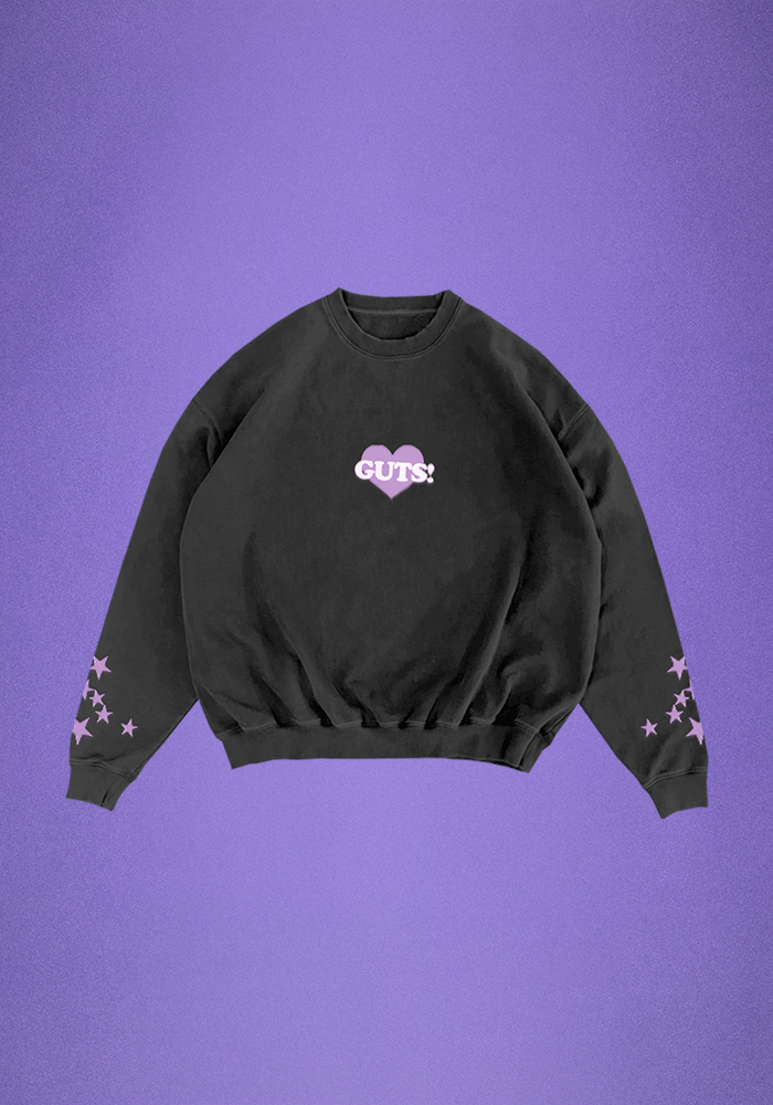 GUTS world tour crewneck pullover in black front