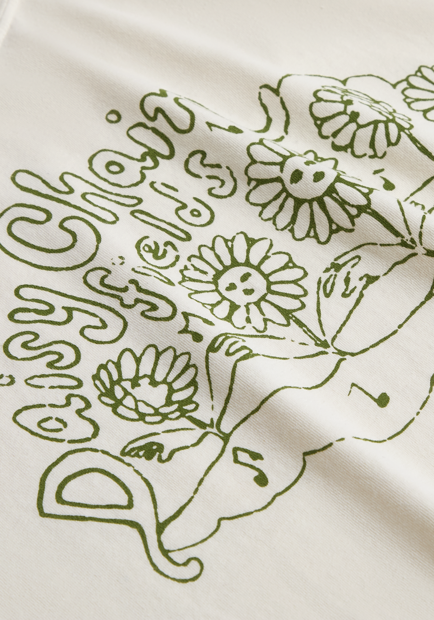 Daisy Chain Fields Illustration T-Shirt front detail