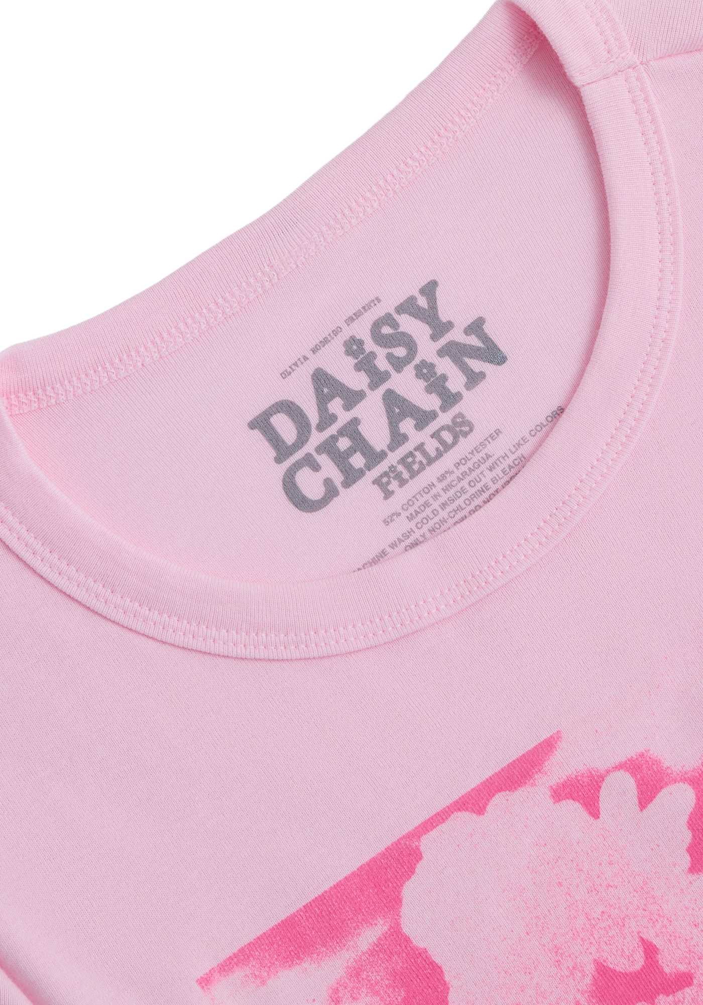 Daisy Chain Fields Inverted Baby Tee neck detail