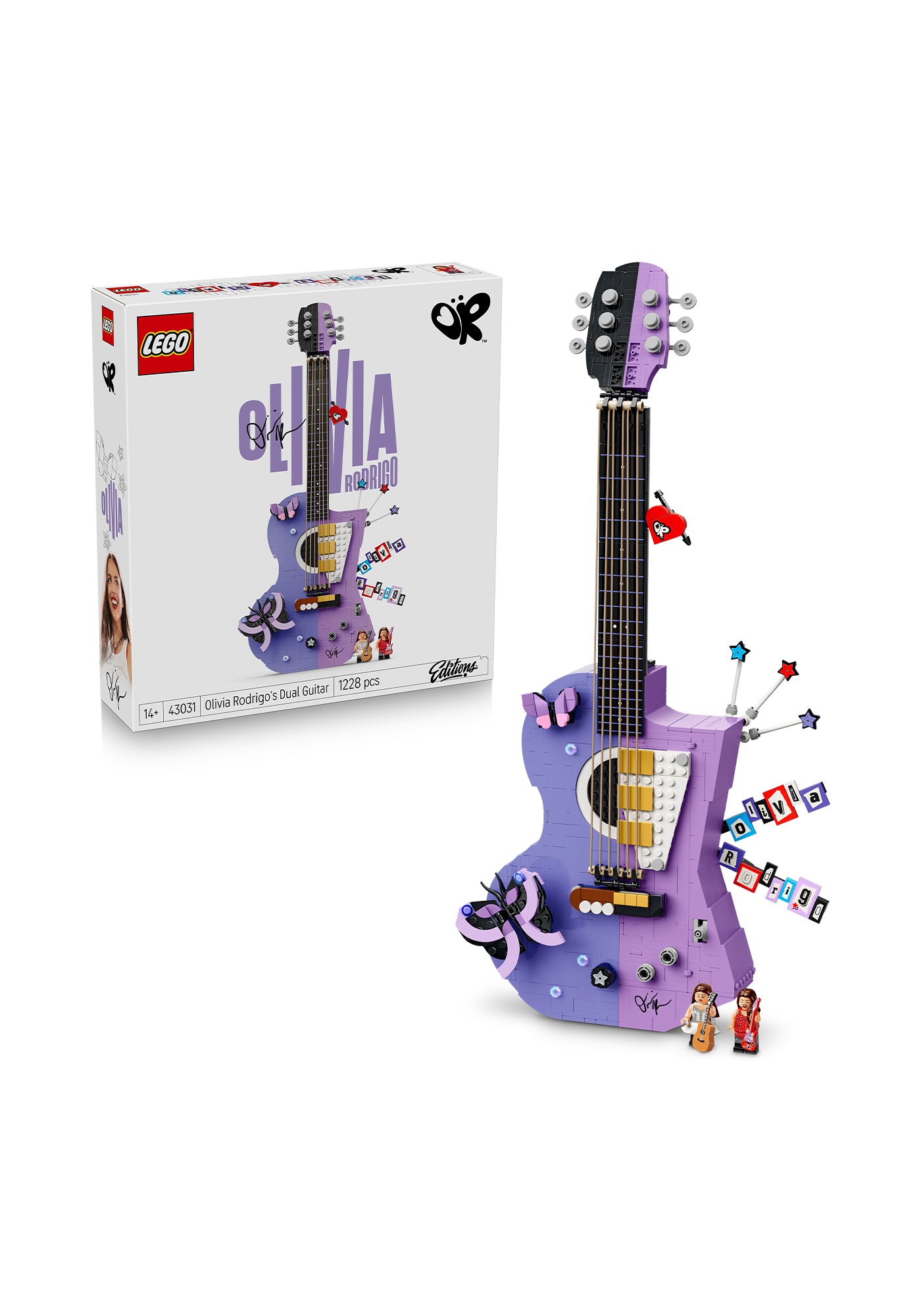LEGO® Editions Olivia Rodrigo’s Dual Guitar Set with box