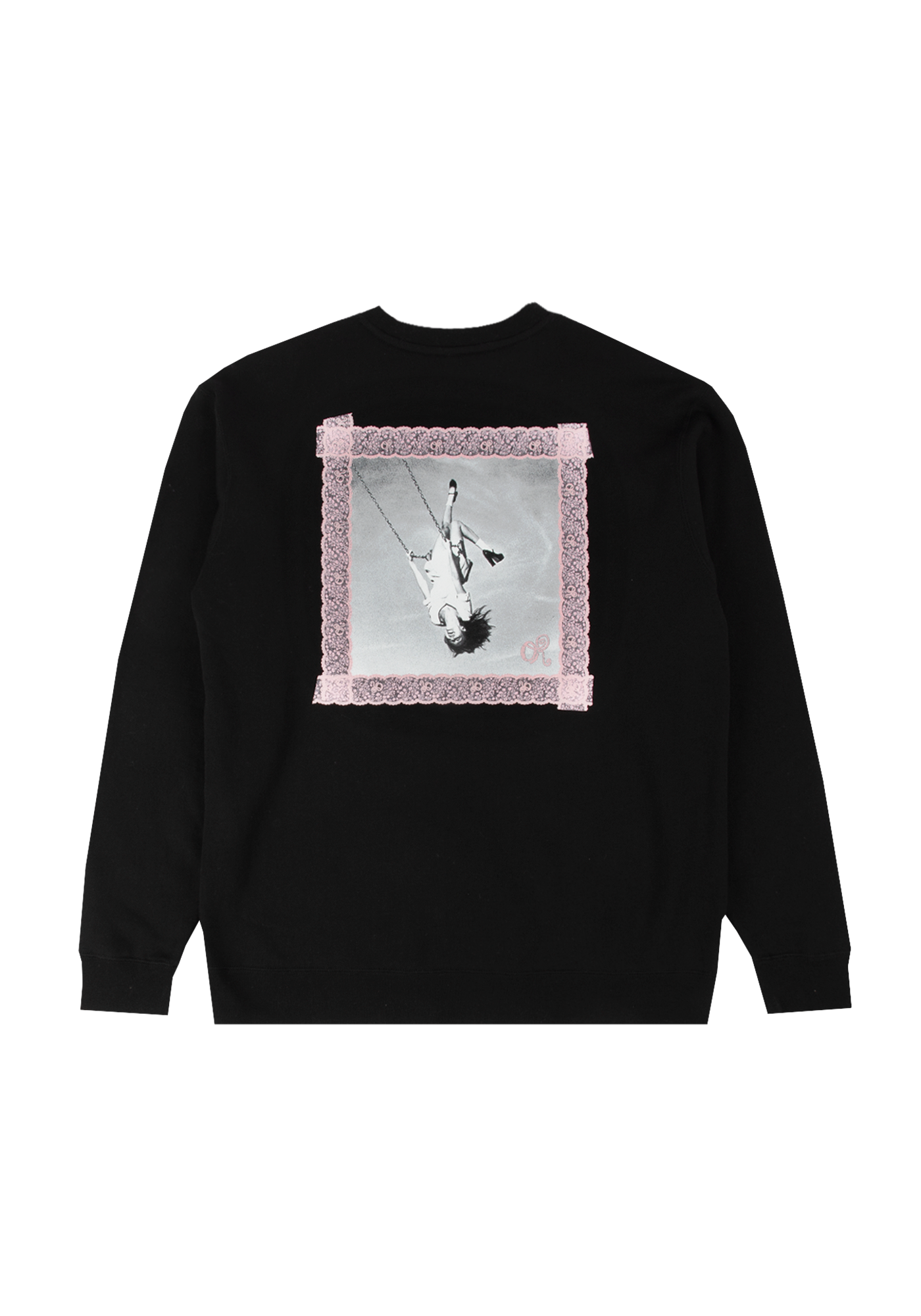 lace album cover embroidered crewneck back