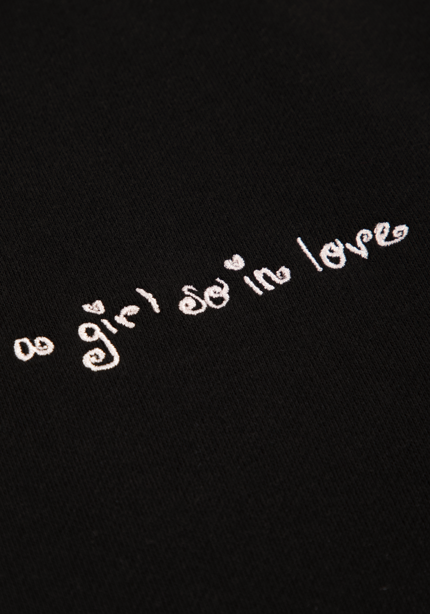 lace album cover embroidered crewneck front detail