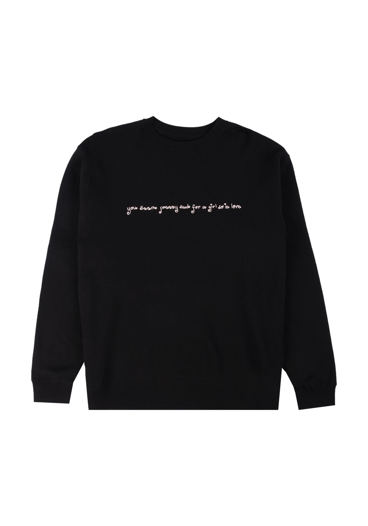 lace album cover embroidered crewneck front