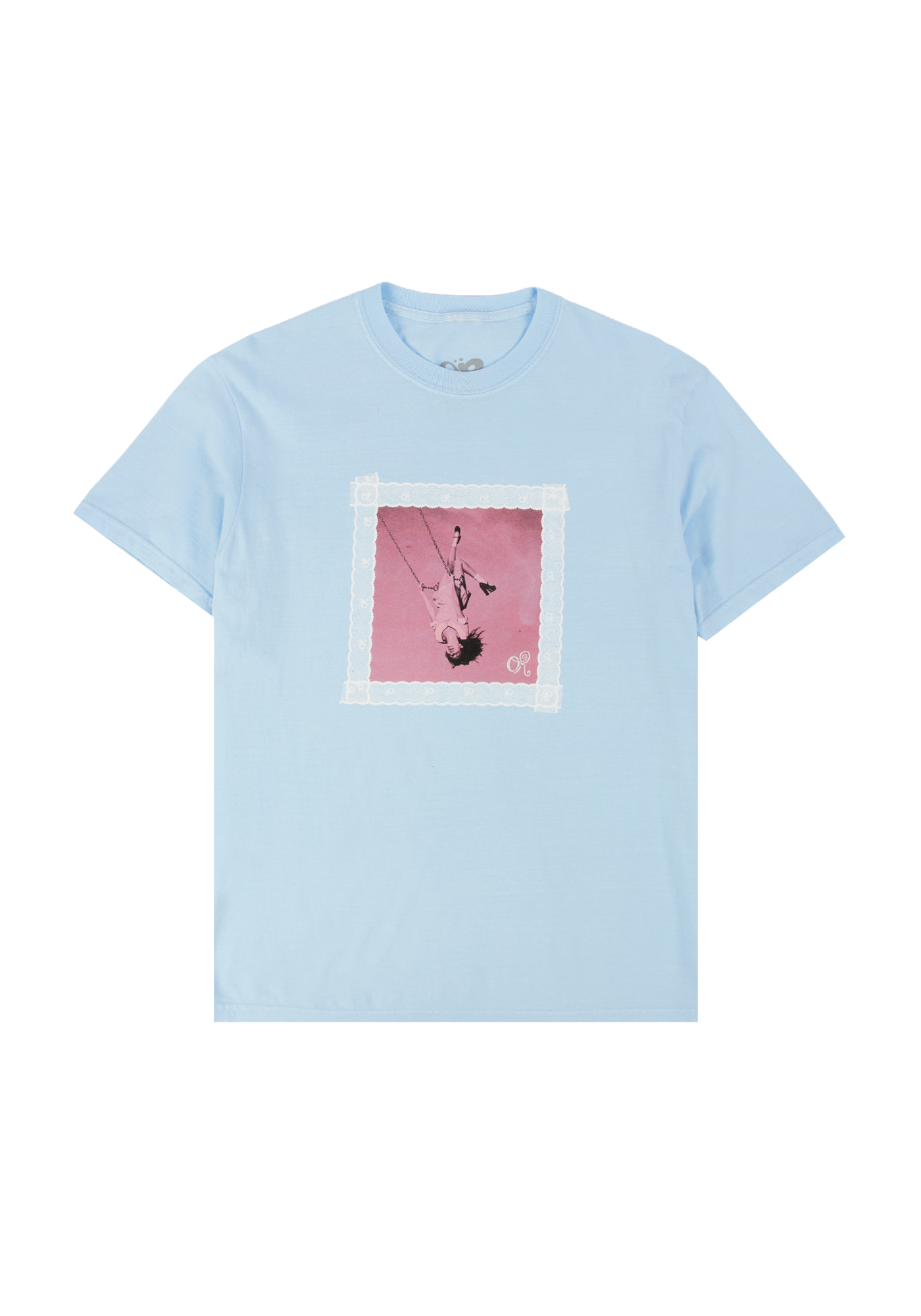 lace album cover oversized blue t-shirt front 