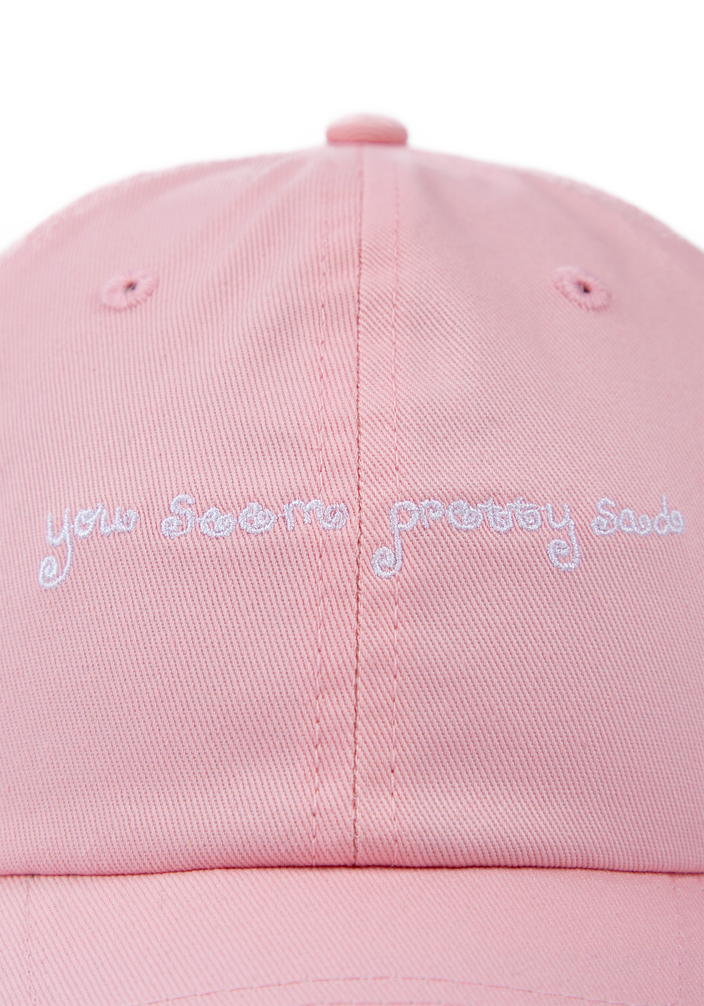 girl in love embroidered hat front detail