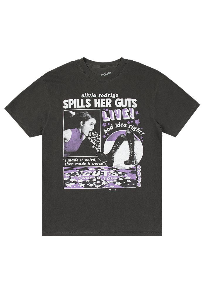 OR spills her GUTS live t-shirt in vintage black