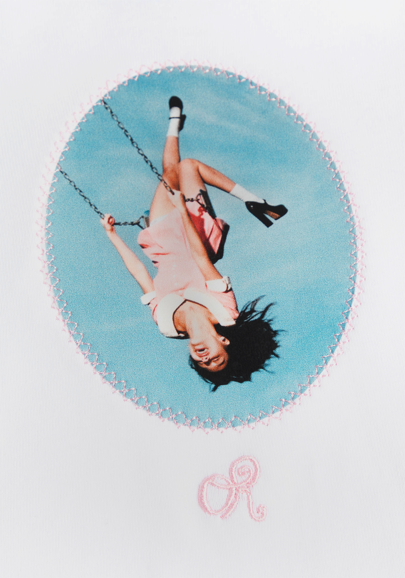 album cover stitched women's baby cropped raglan detail