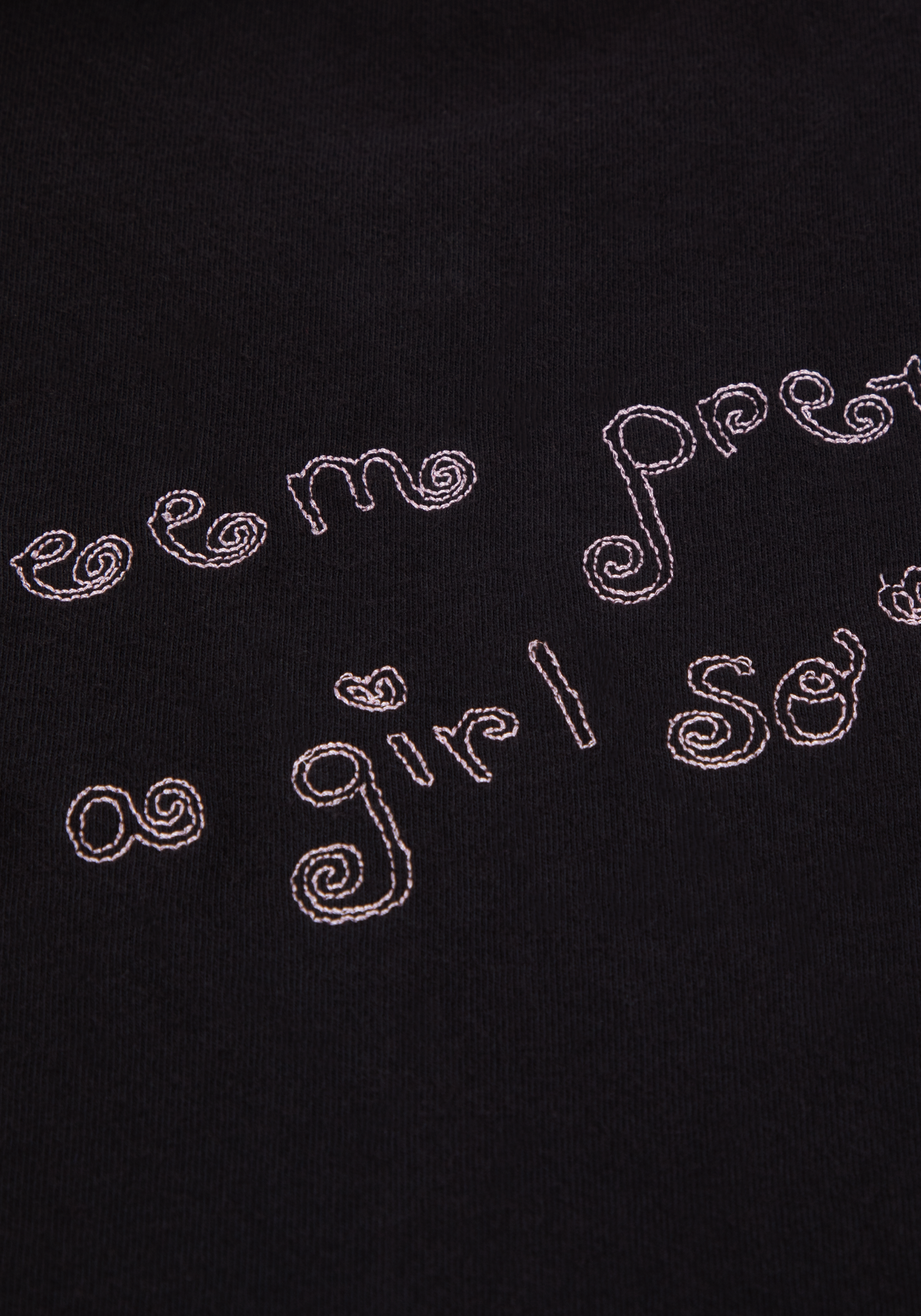 swing embroidered oversized black t-shirt back detail