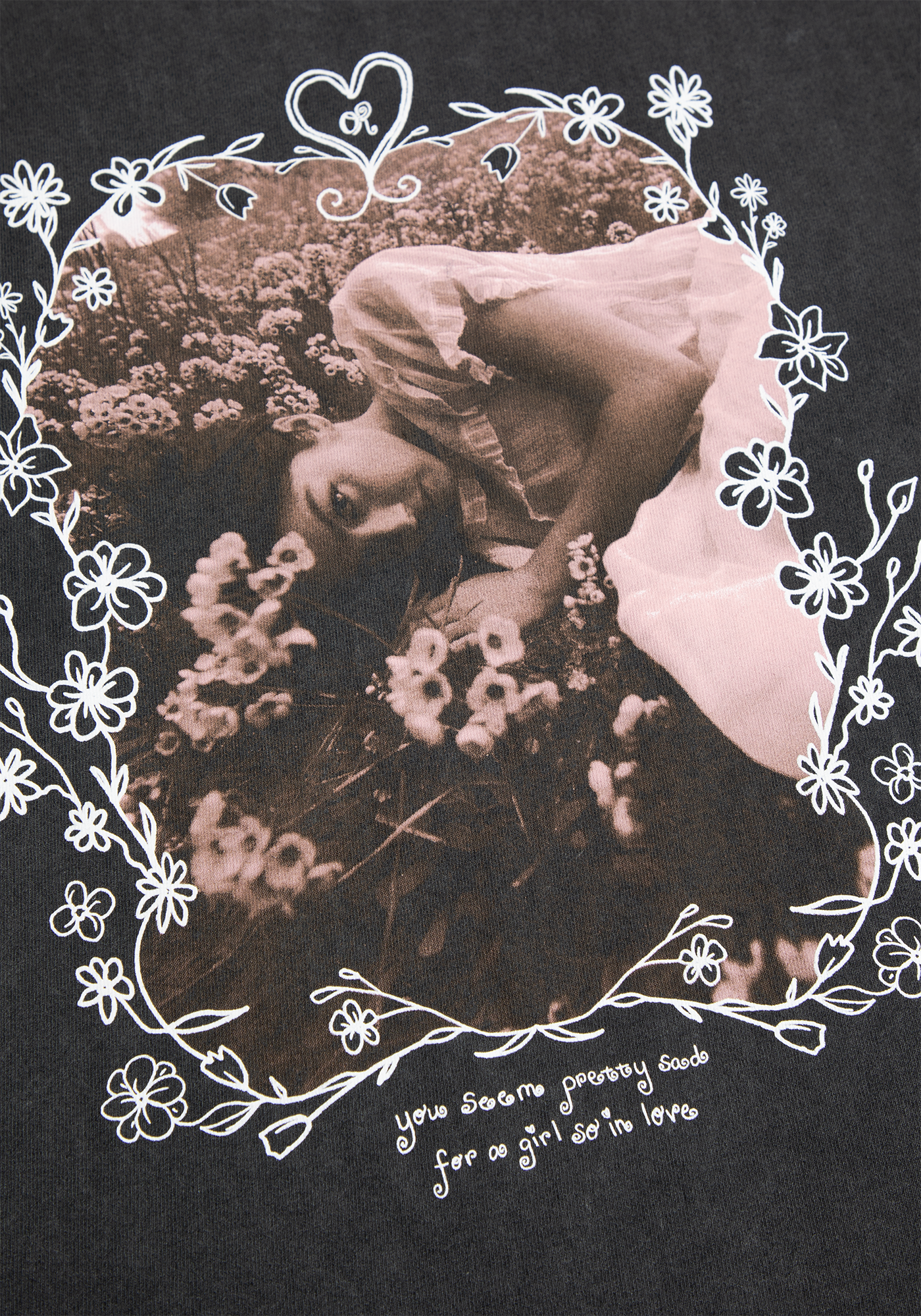 floral photo t-shirt detail