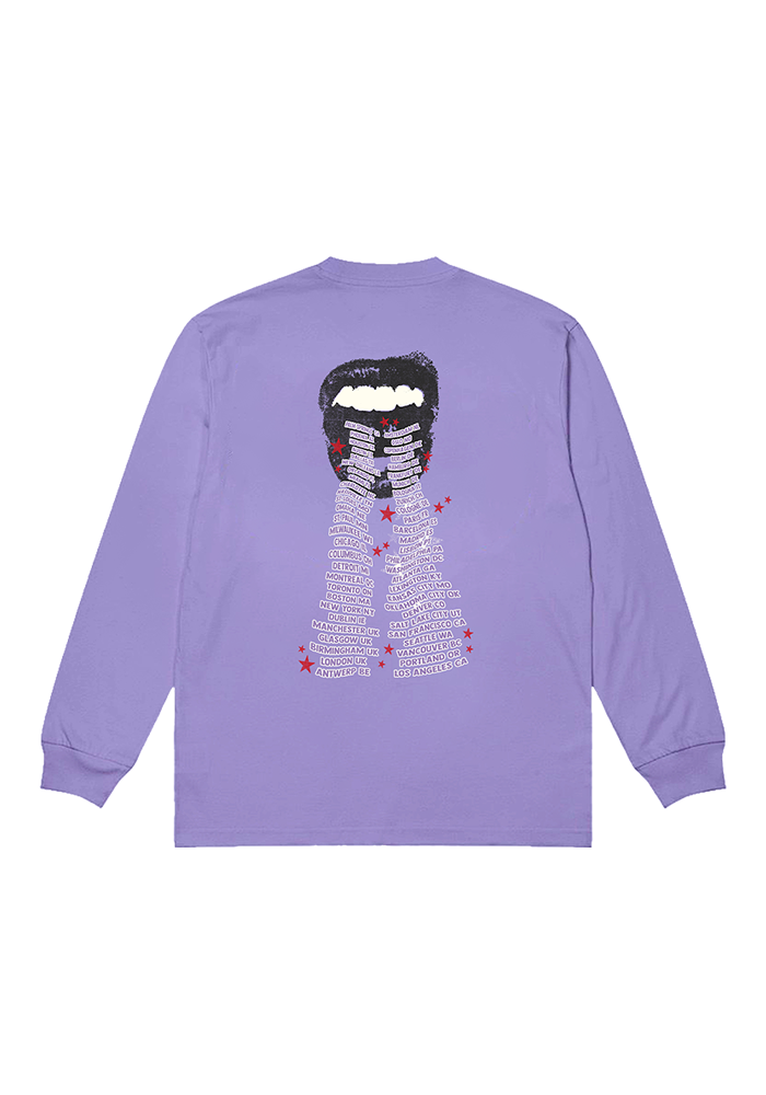 GUTS dateback longsleeve t-shirt in purple back