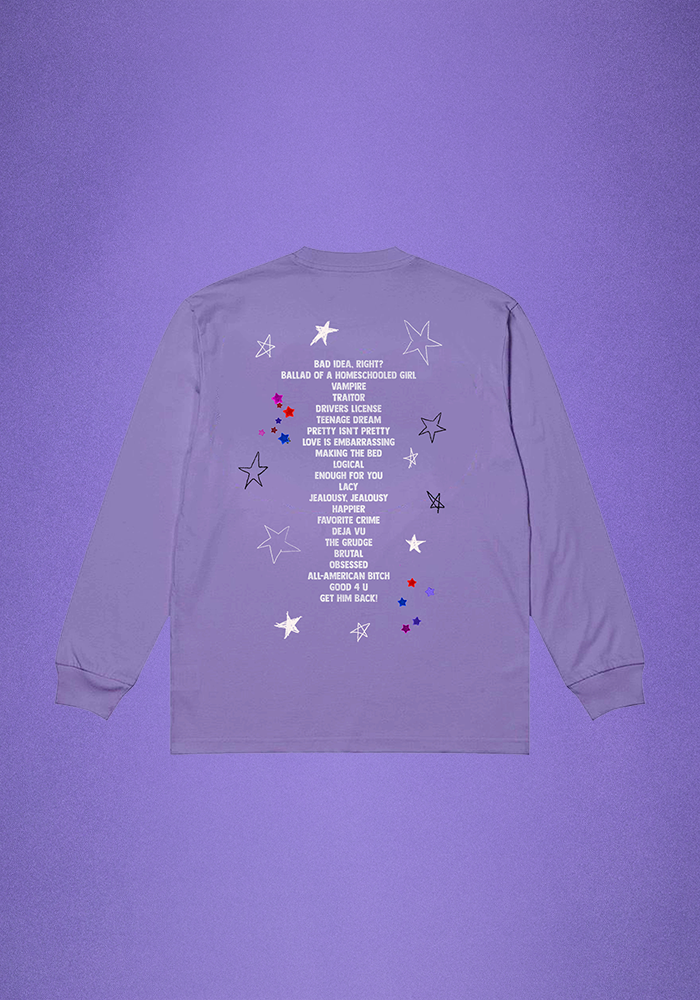 GUTS world tour setlist longsleeve back