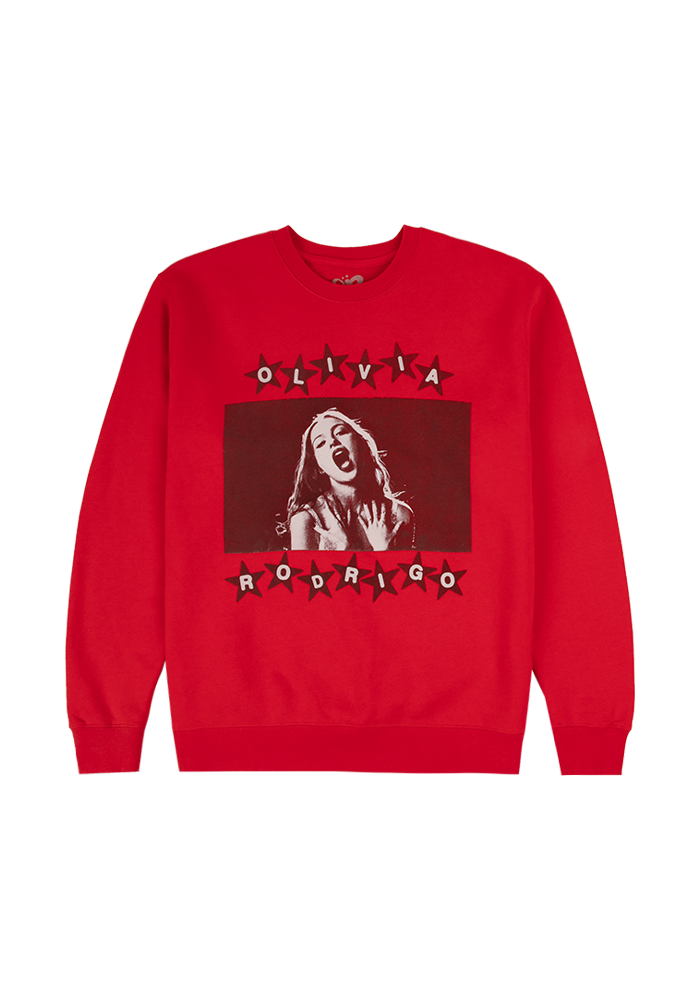 all-american red photo crewneck front