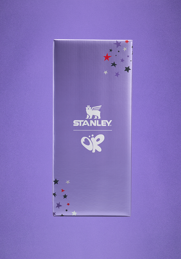 Stanley x Olivia Rodrigo Quencher H2.O FlowState™ Tumbler | 40 OZ Front of Box