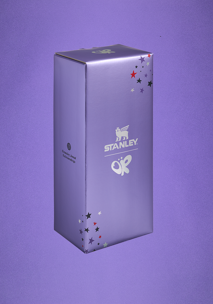 Stanley x Olivia Rodrigo Quencher H2.O FlowState™ Tumbler | 40 OZ Side View of Box