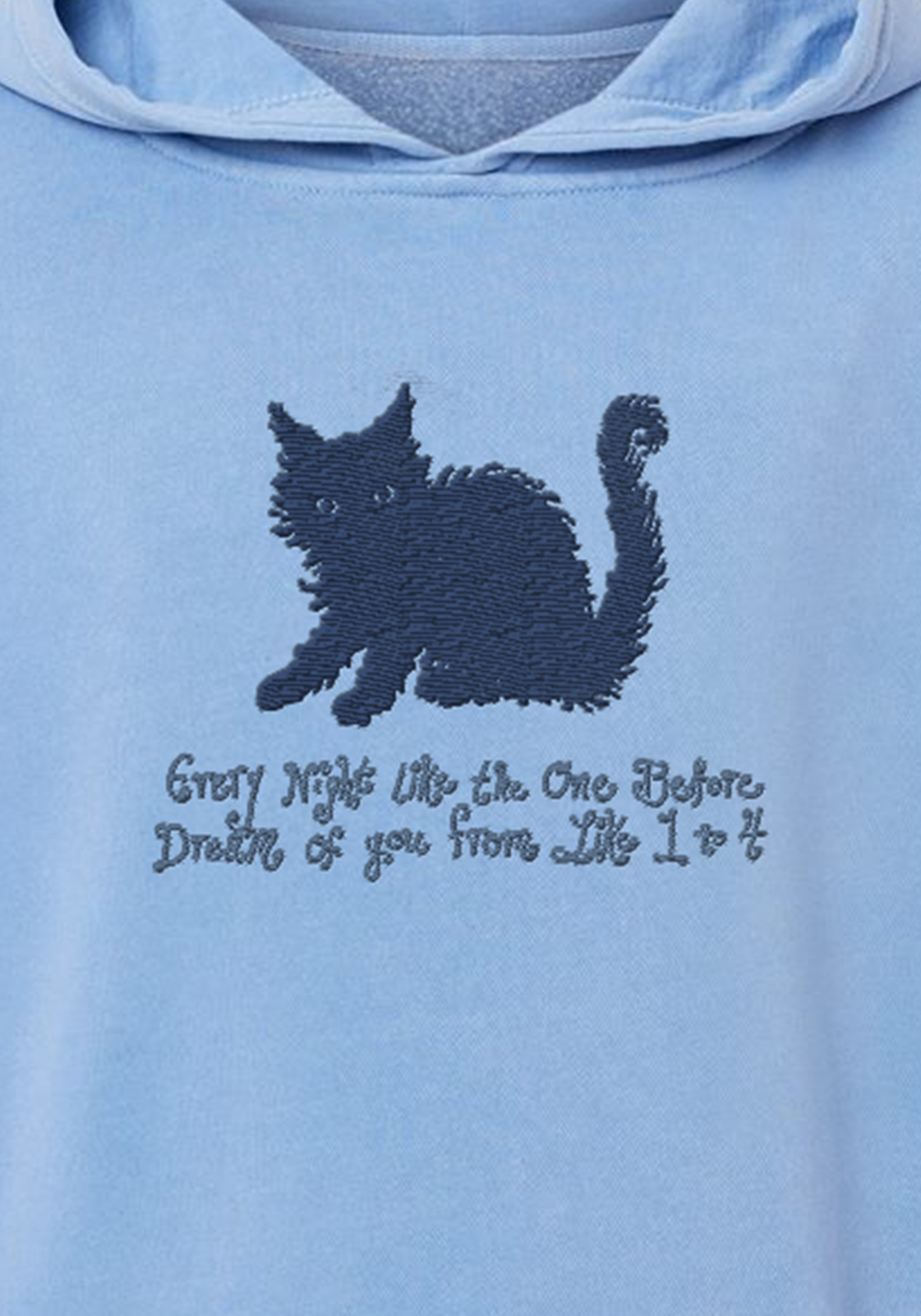 bodega cat embroidered youth hoodie detail