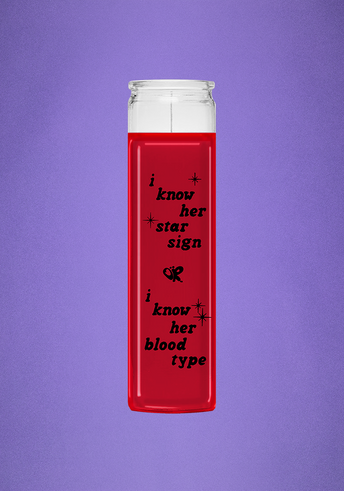 i know her star sign prayer candle