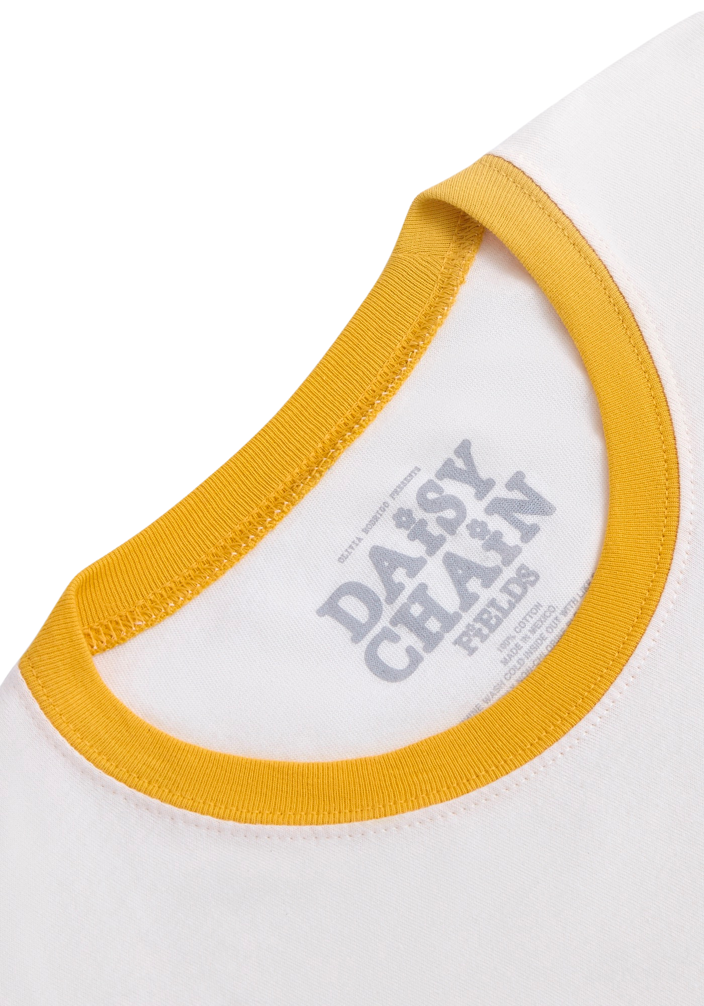 Daisy Chain Fields Ringer T-Shirt neck detail