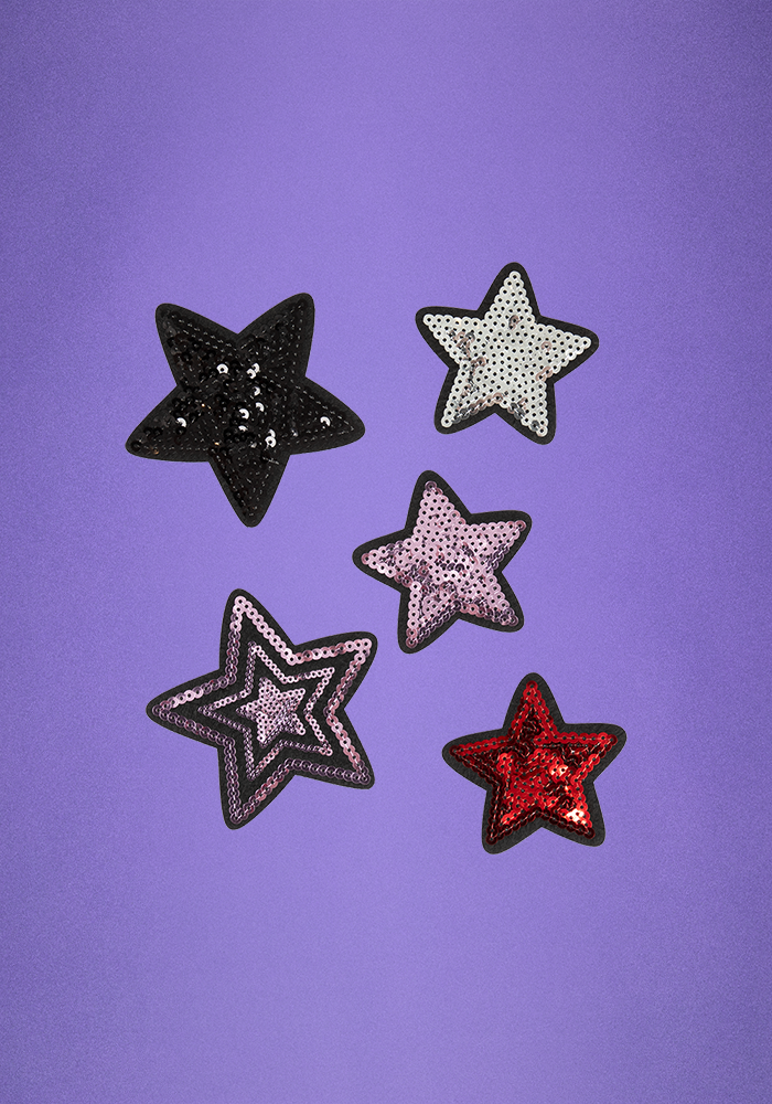 sequin star patch set detail