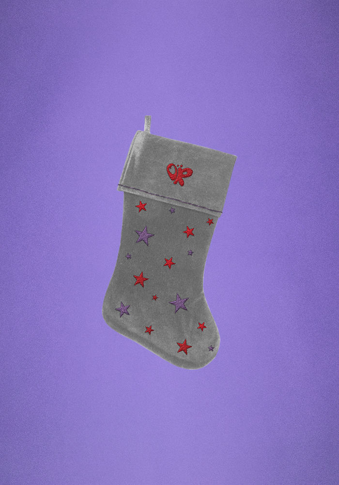 OR silver star velvet stocking