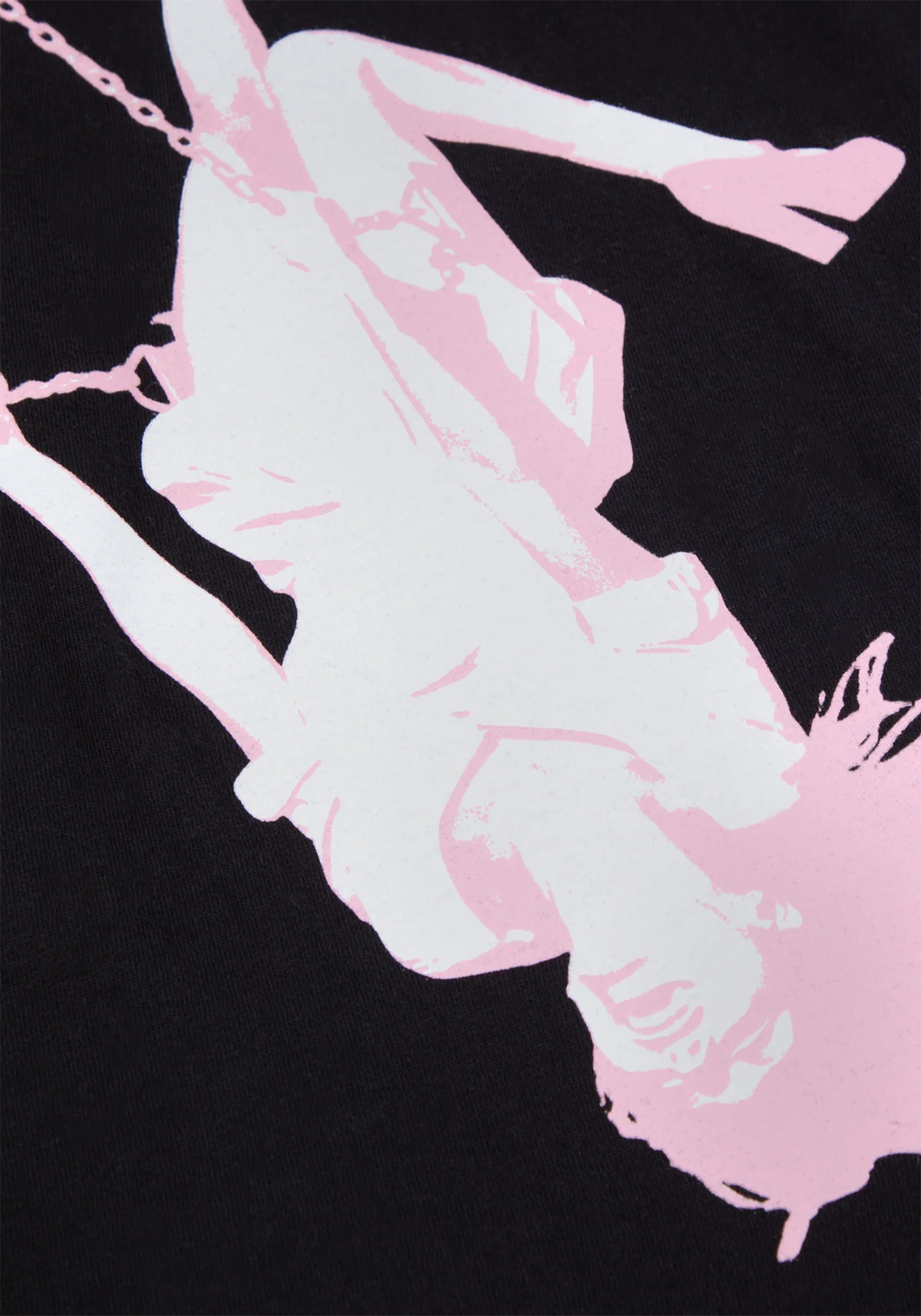 swing embroidered youth black t-shirt front detail 