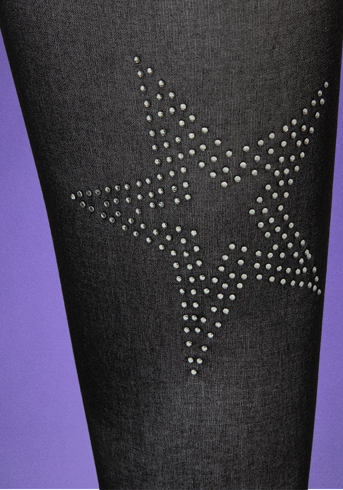 sparkly star sheer tights detail