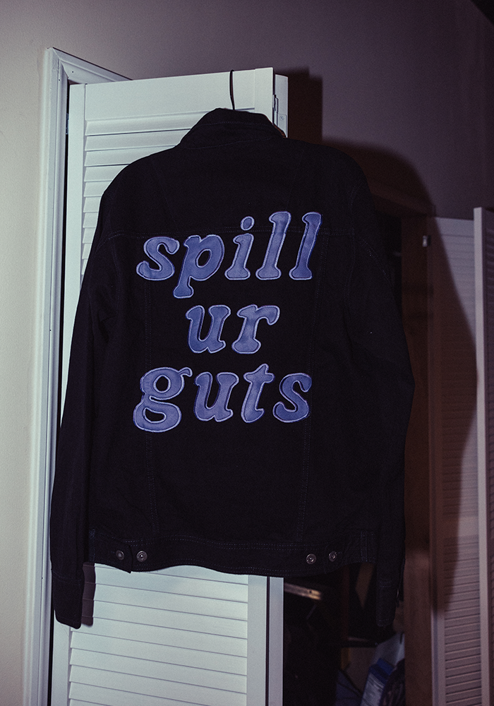 spill ur guts black denim jacket Olivia Rodrigo Official Store