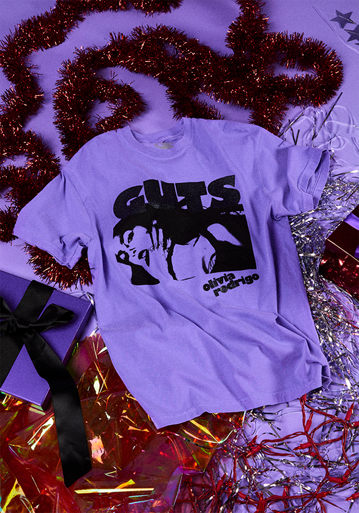 purple glittering guts t-shirt