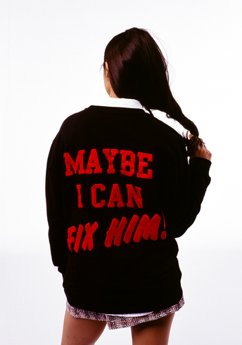 maybe i can fix him! pullover crewneck