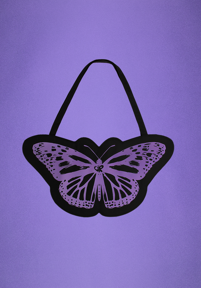 butterfly tote in black Olivia Rodrigo Official Store